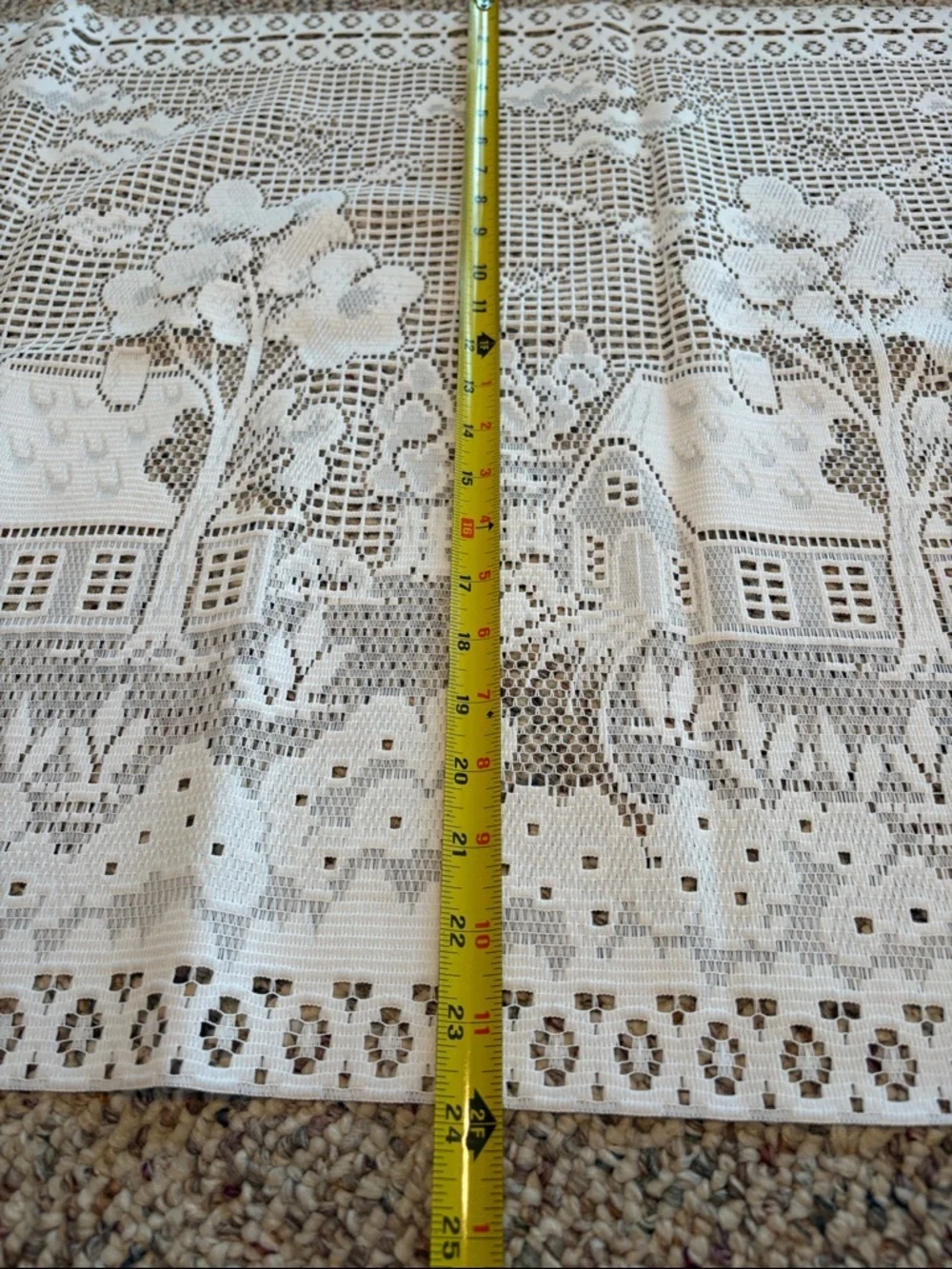 White Crochet Lace Table Runner/Fabric Piece 8’ x 24”